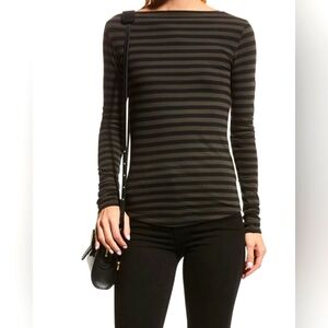 Majestic Filatures - BATEAU STRIPED CASHMERE LONG SLEEVE TOP (nwot) Size 1